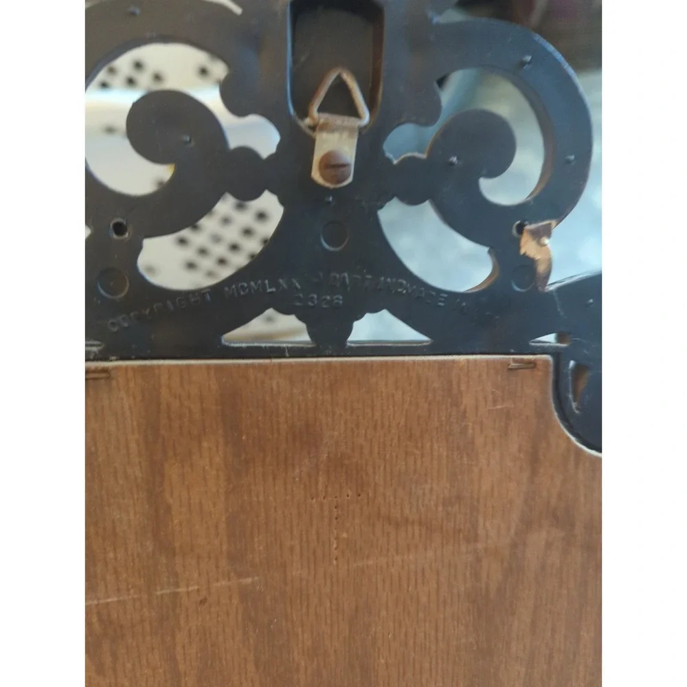Vintage 1970 Hollywood Regency Wall Mirror Shelf Gothic MCM BOHO Painted